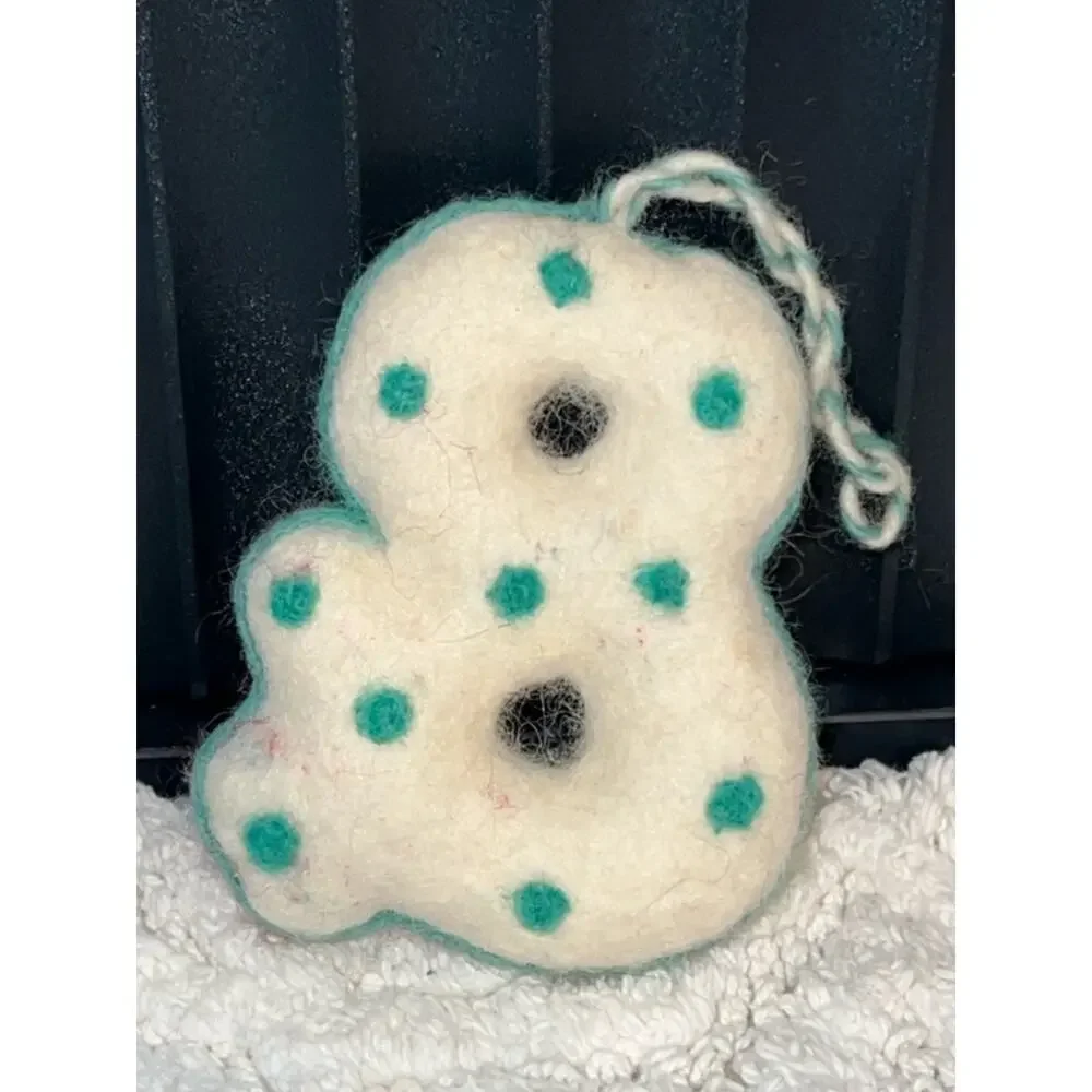 Anthropologie Felted Wool Ornament Christmas Holiday “&” Ampersand Embroidered